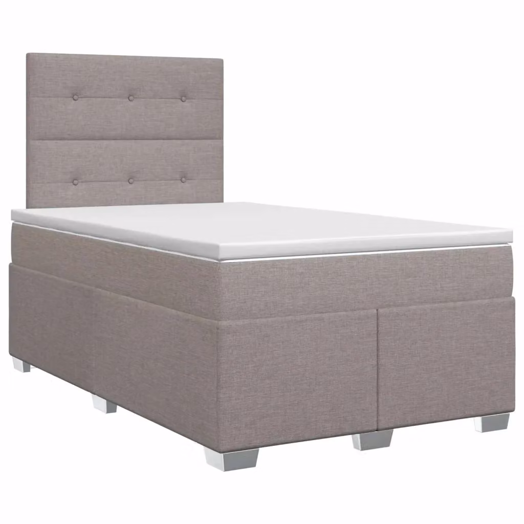 Letto box spring con materasso ibrido vidaXL in tessuto beige e grigio L/P: 120 x 200 cm – 2