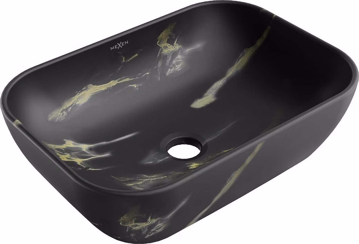 Mexen Rita lavabo da appoggio 45 x 32 cm, pietra nera - 21084588