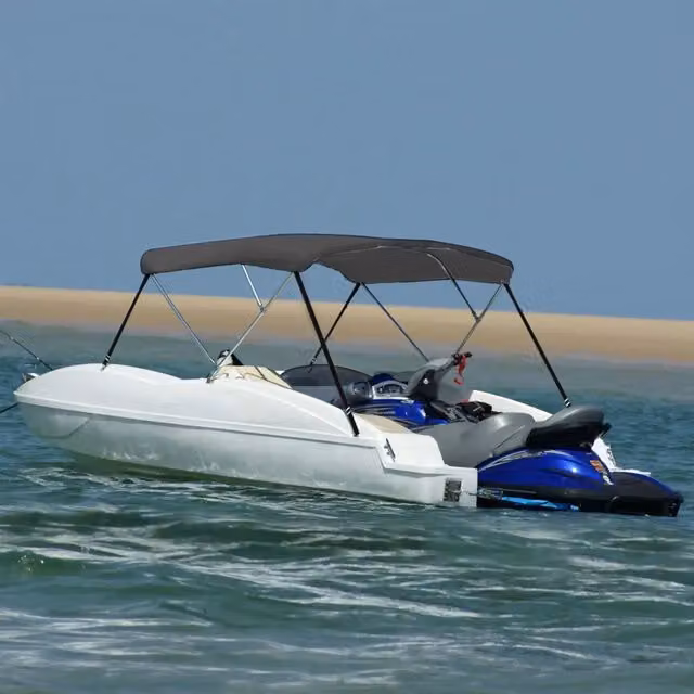 Bimini di Prua con Tendalino a 3 Archi Vidaxl Colore Antracite L/P/H: 183 x 180 x 137 cm