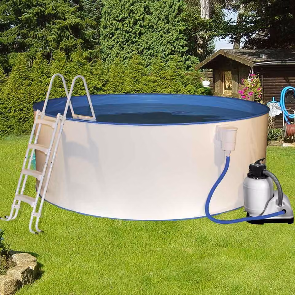 myPOOL Set piscina Safety con impianto di filtraggio a sabbia Ø 3,50 x 0,90 m - Taglia 4
