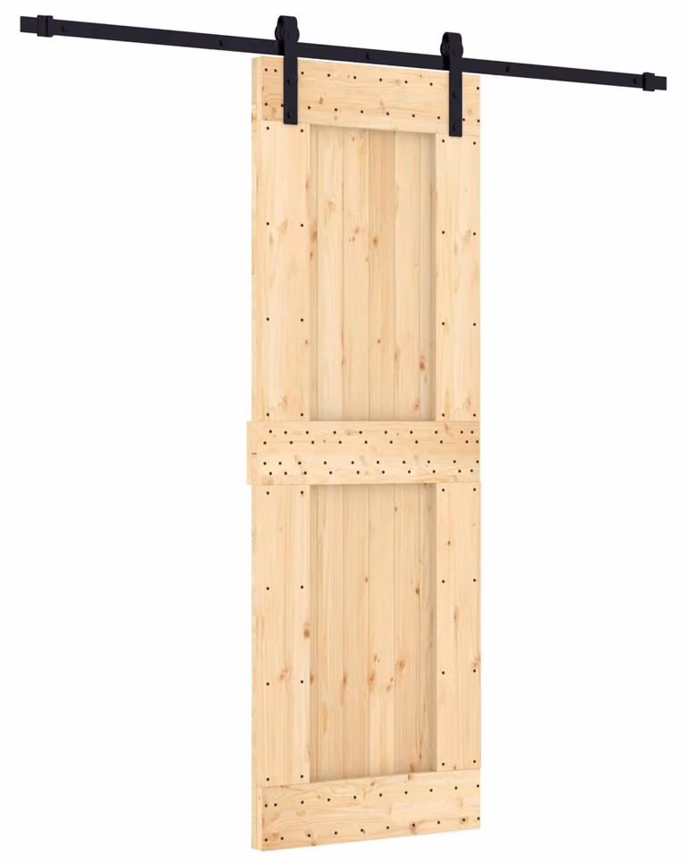 Porta scorrevole Naturale e Nero 70 x 210 cm