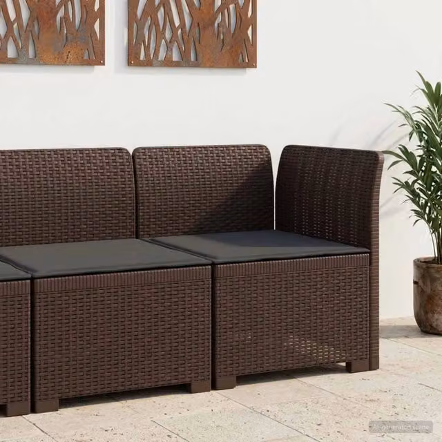Divano da Giardino a 1 Posto con Cuscino Aspetto Rattan PP 8011821