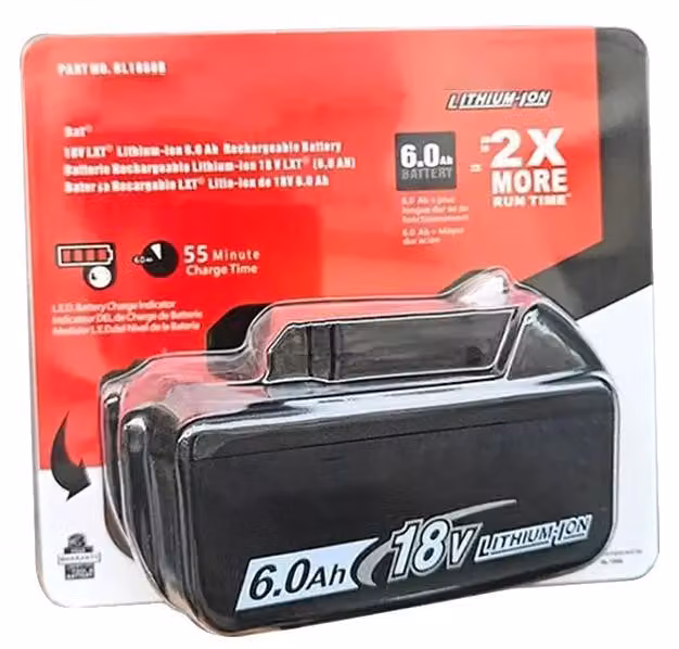 Batterie agli ioni di litio, capacità 6Ah, compatibili con dispositivi a 18V, colore viola, 18V