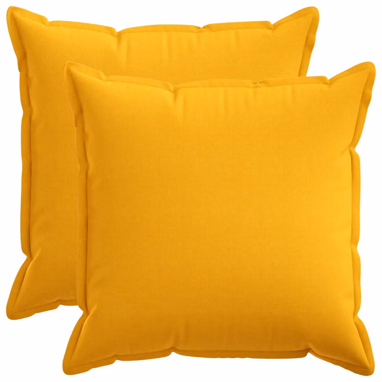 Set di 2 cuscini quadrati vidaXL HOUTEN in lino giallo chiaro, L/P/H: 55 x 55 x 55 cm
