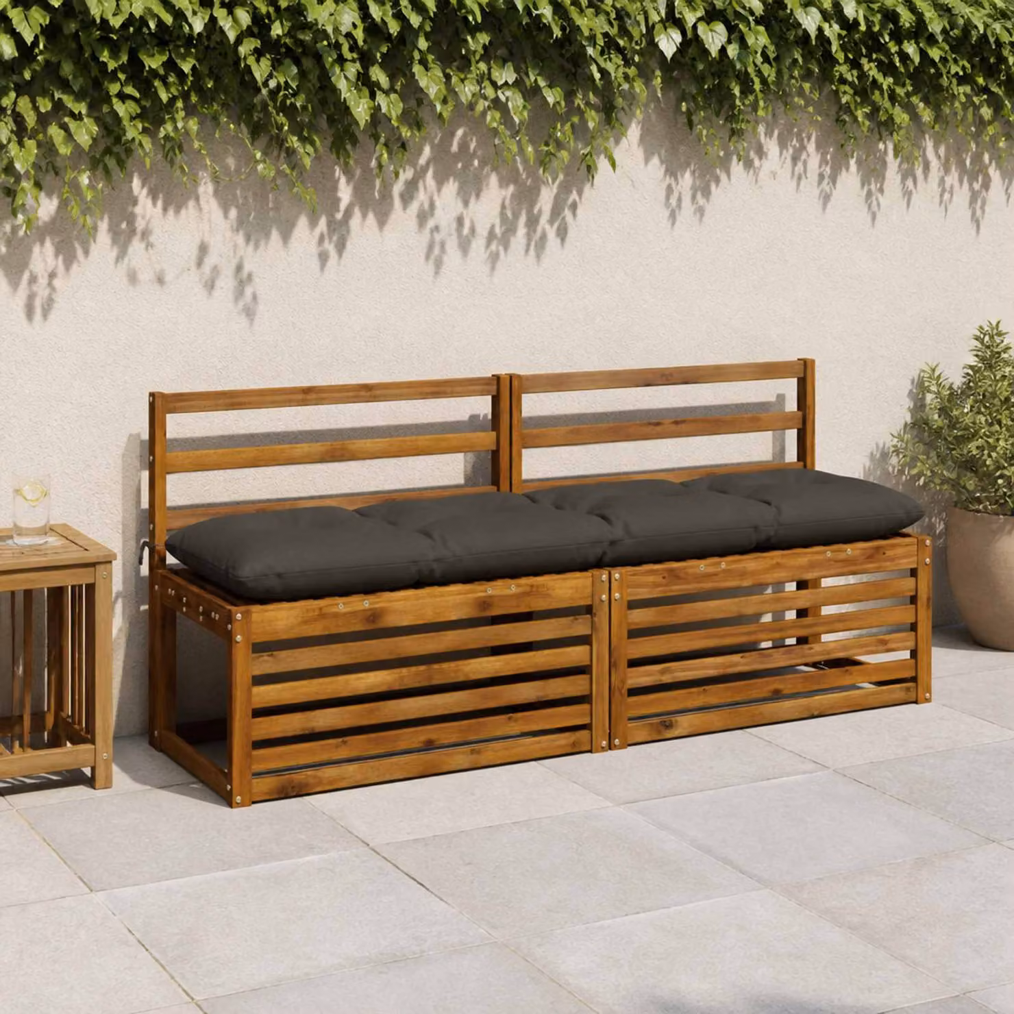 vidaXL Cuscini per Panchina VIANEN 2 pz 100% Poliestere Antracite