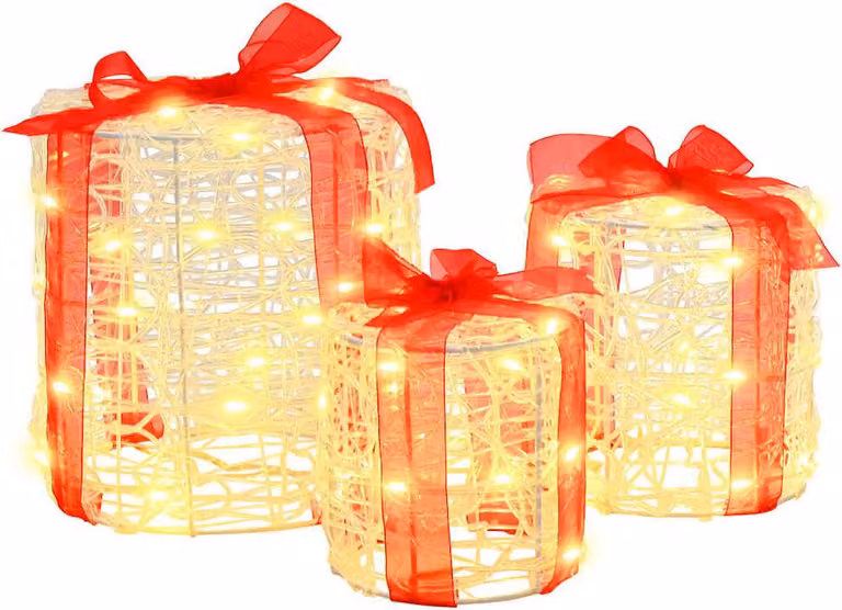 Decorazione Scatola Regalo 3 pcs Bianco caldo 20 x 20 x 21 cm