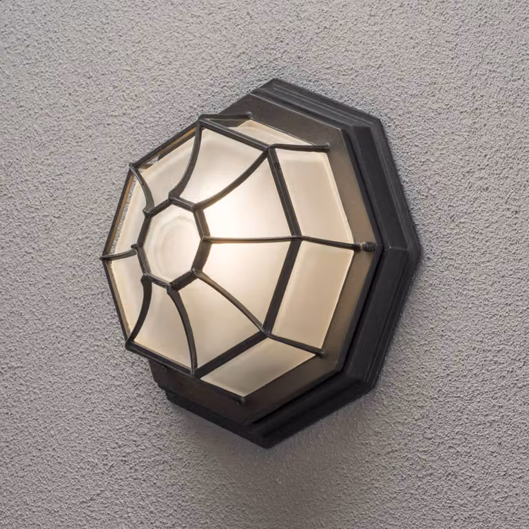 Konstsmide Applique da esterni WALL/ROOF, Nero, Alluminio, Campagna / Rustiche, Applique da esterni