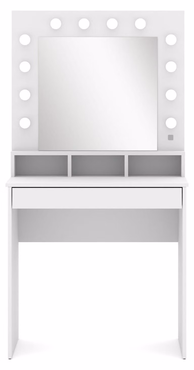 Homlando, specchiera da bagno Broadway 80, finitura opaca, colore bianco