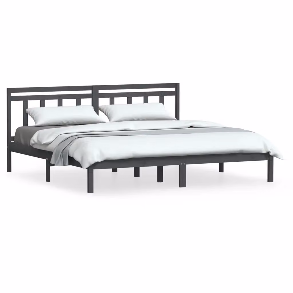 Giroletto vidaXL in legno massello di pino grigio con doghe fisse L: 200 cm, P: 200 cm, H: 205,5 cm – 2