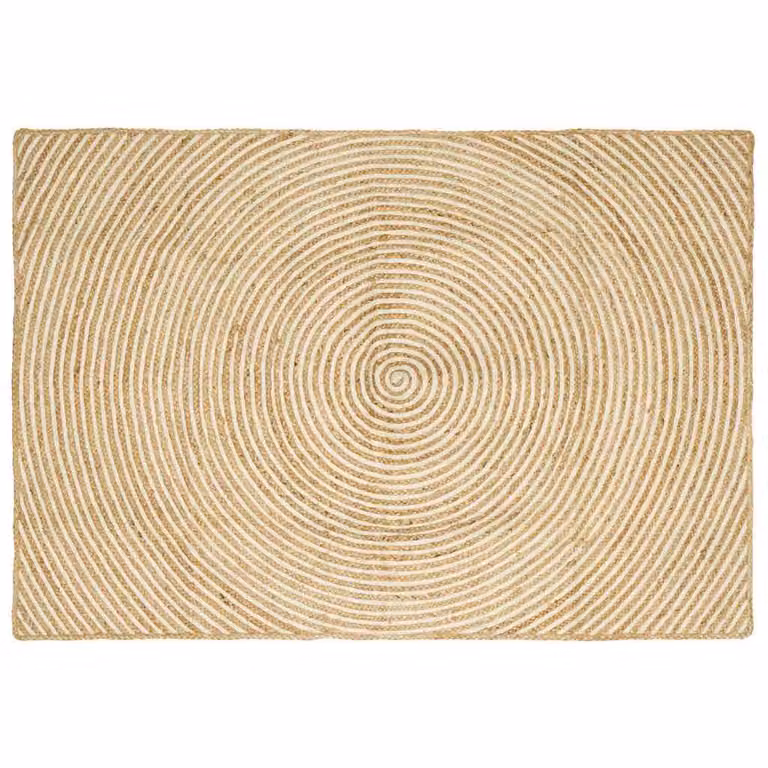 Tappeto da area moderno vidaXL in juta lavabile, colore bianco/beige, L 140 cm x P 200 cm