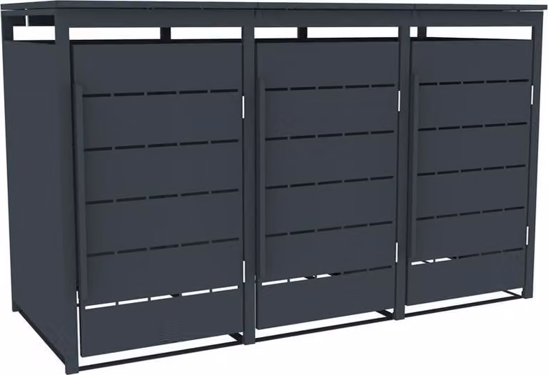 Contenitore per rifiuti Coperchio per rifiuti 3 porte Antracite Contenitore con chiusura ammortizzata