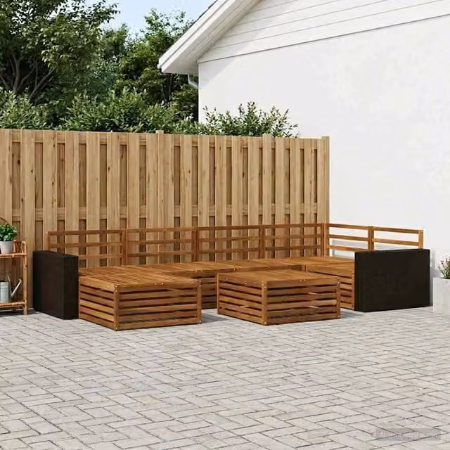 Set di divani da esterno 7 pz Naturale 3383602