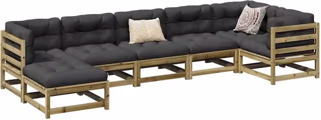 Set Divani da Giardino 7 pz in Legno Impregnato di Pino 3299544