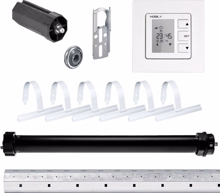 Set completo | PE4 13/14-40 incl. ZS1 | 13 Nm = forza di trazione fino a 36 kg | Albero ottagonale da 40 mm | Lunghezza albero 200 | Motore per tapparelle, azionamento per tapparelle