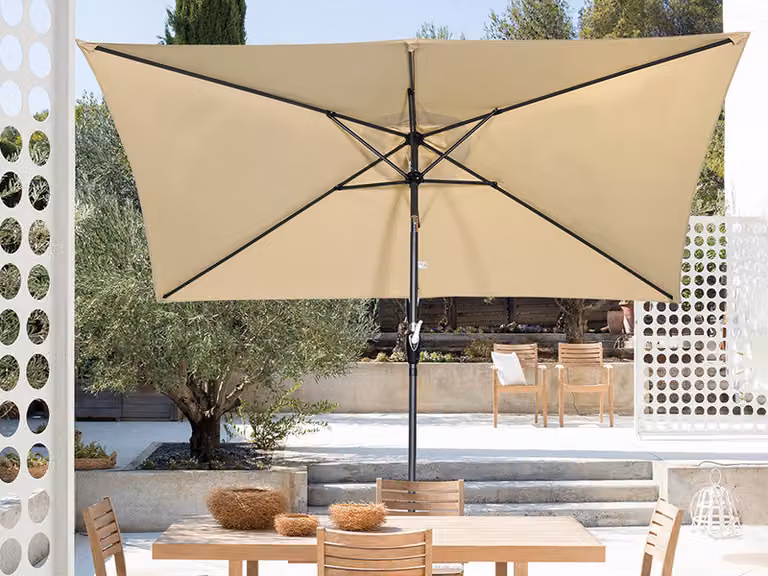 Angel Living 300x200cm ombrellone con manovella e inclinazione per giardino terrazzo Beige