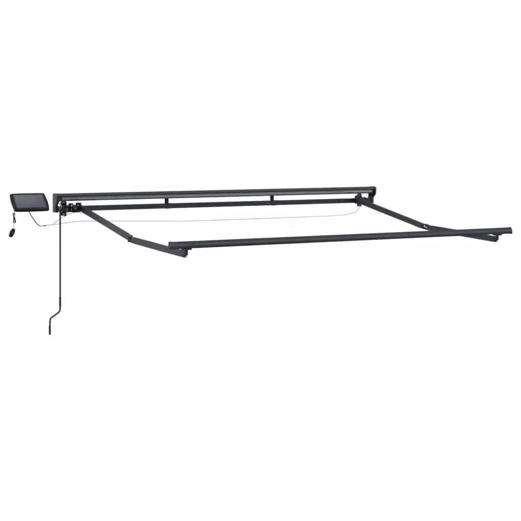 Tenda parasole semi-cassonabile Videx con LED solare, struttura in acciaio e alluminio, colore antracite, L: 350 cm x P: 250 cm – 2