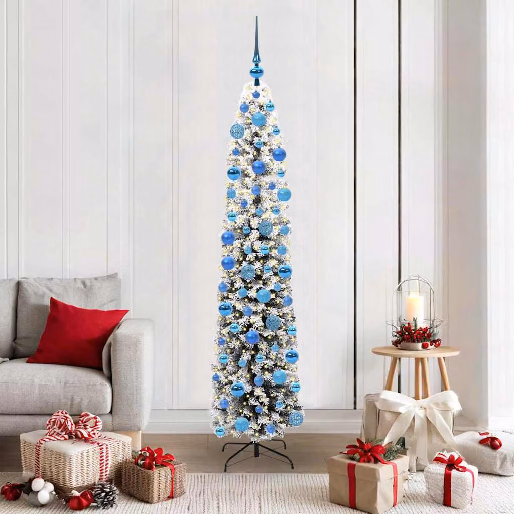 Albero di Natale artificiale moderno vidaXL verde con 300 LED luce bianca calda, Altezza: 180 cm
