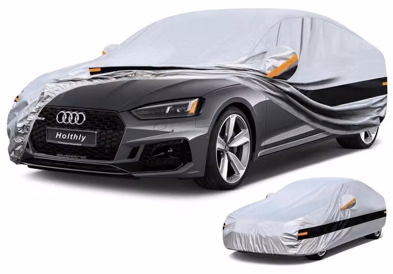 Copertura per auto, 100% impermeabile, per limousine, tipo "garage completo", colore argento, con 10 strati di protezione UV