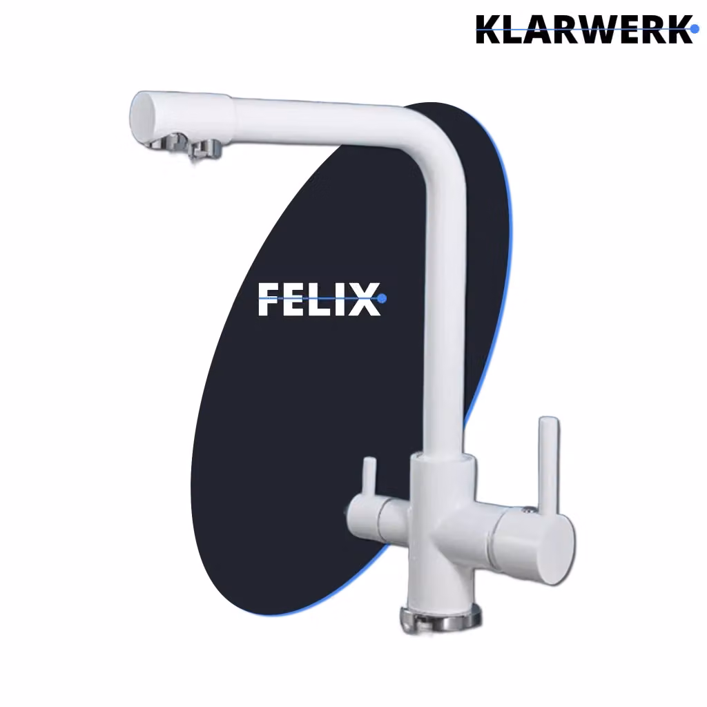 Rubinetto per acqua potabile Klarwerk Felix a 3 vie in acciaio inossidabile bianco opaco per osmosi inversa – 2