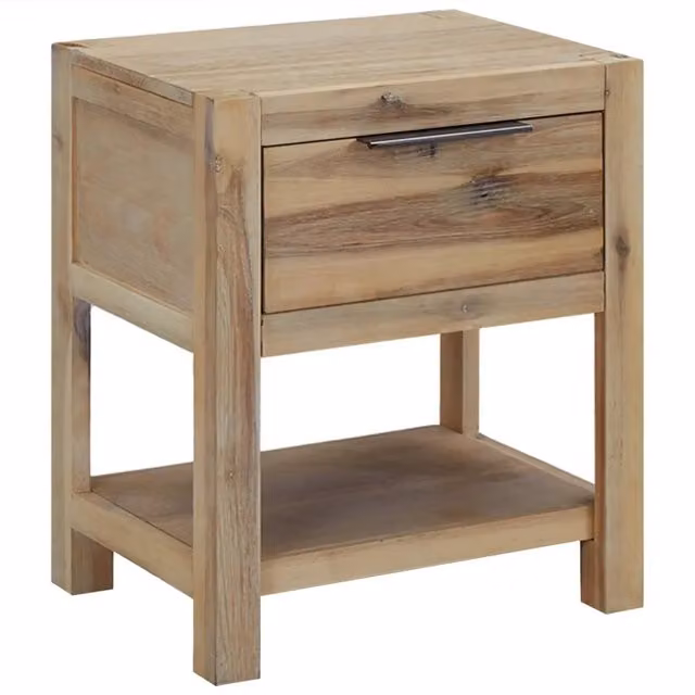 Set di 2 Comodini con Cassetti Design Mania in Legno di Acacia Marrone L/P/H: 40 x 30 x 48 cm