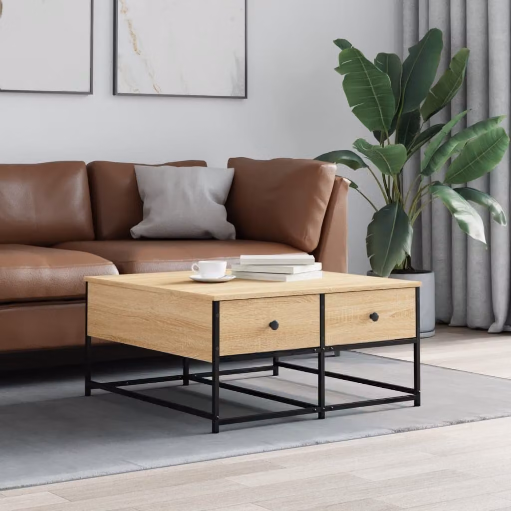 Maison Exclusive - Tavolino Sonoma in rovere 80x80x40 cm Materiale ligneo