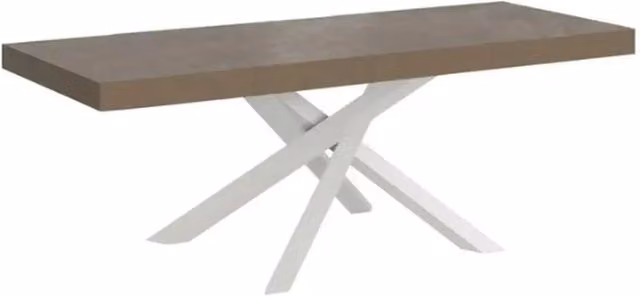 Tavolo allungabile Itamoby Volantis Premium beige con gambe bianche L/P: 200-460 x 90 cm – 1