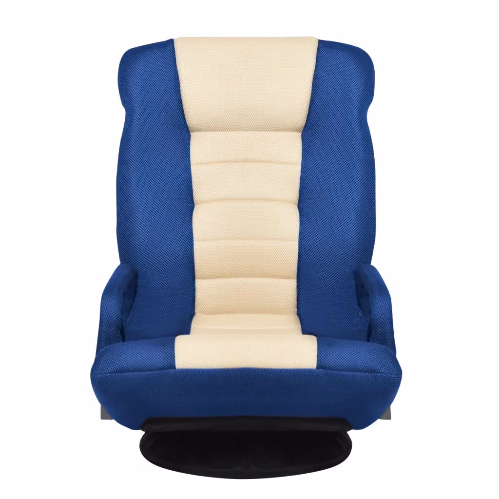 Sedia da gaming pieghevole girevole a 360 gradi con schienale regolabile in 6 posizioni HELLOSHOP26, colore blu scuro, L: 61 cm, P: 55 cm, H: 87 cm – 2