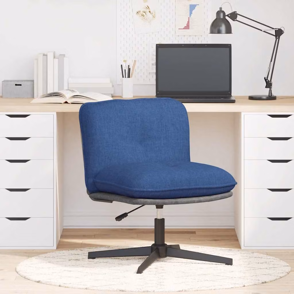 vidaXL Sedia da Ufficio Girevole Blu in Tessuto