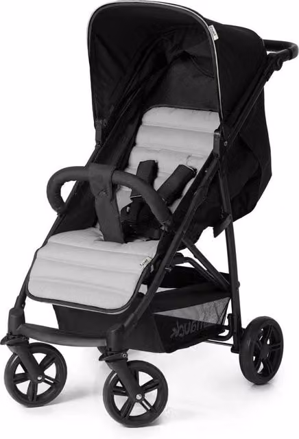 Buggy per bambini fino a 25 kg con funzione di stazionamento - ripiegabile con una mano - grigio/argento Carrello per bambini ripiegabile aereo