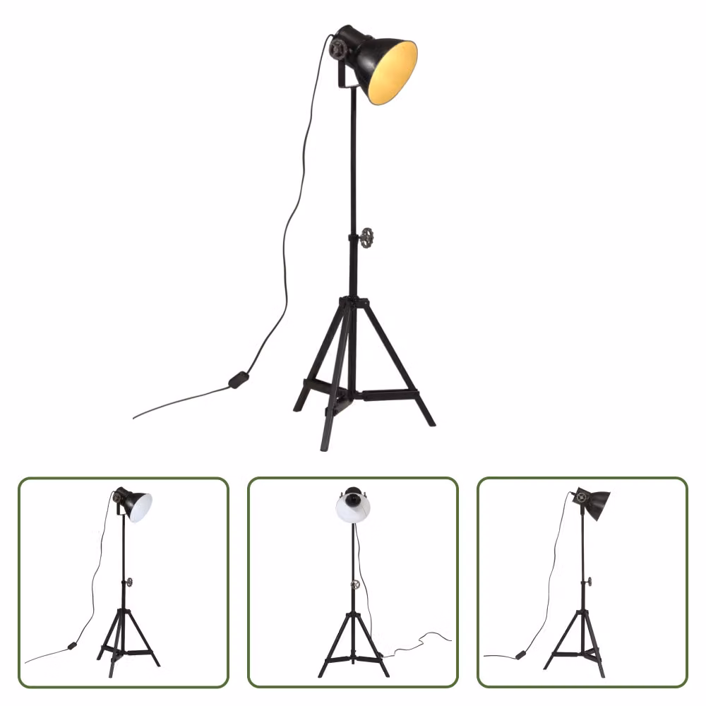 The Living Store Lampada da terra 25 W Nero 35x35x65/95 cm E27