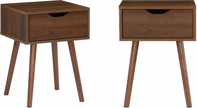Set di 2 comodini Sweeek in legno di pino color marrone con finitura opaca