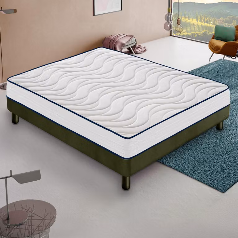 Materasso 150x190 cm, Alto 20 cm, in Schiuma HR, Ortopedico e Indeformabile Rigidità H4, Reversibile Lato Estate/Inverno, 100% Italy
