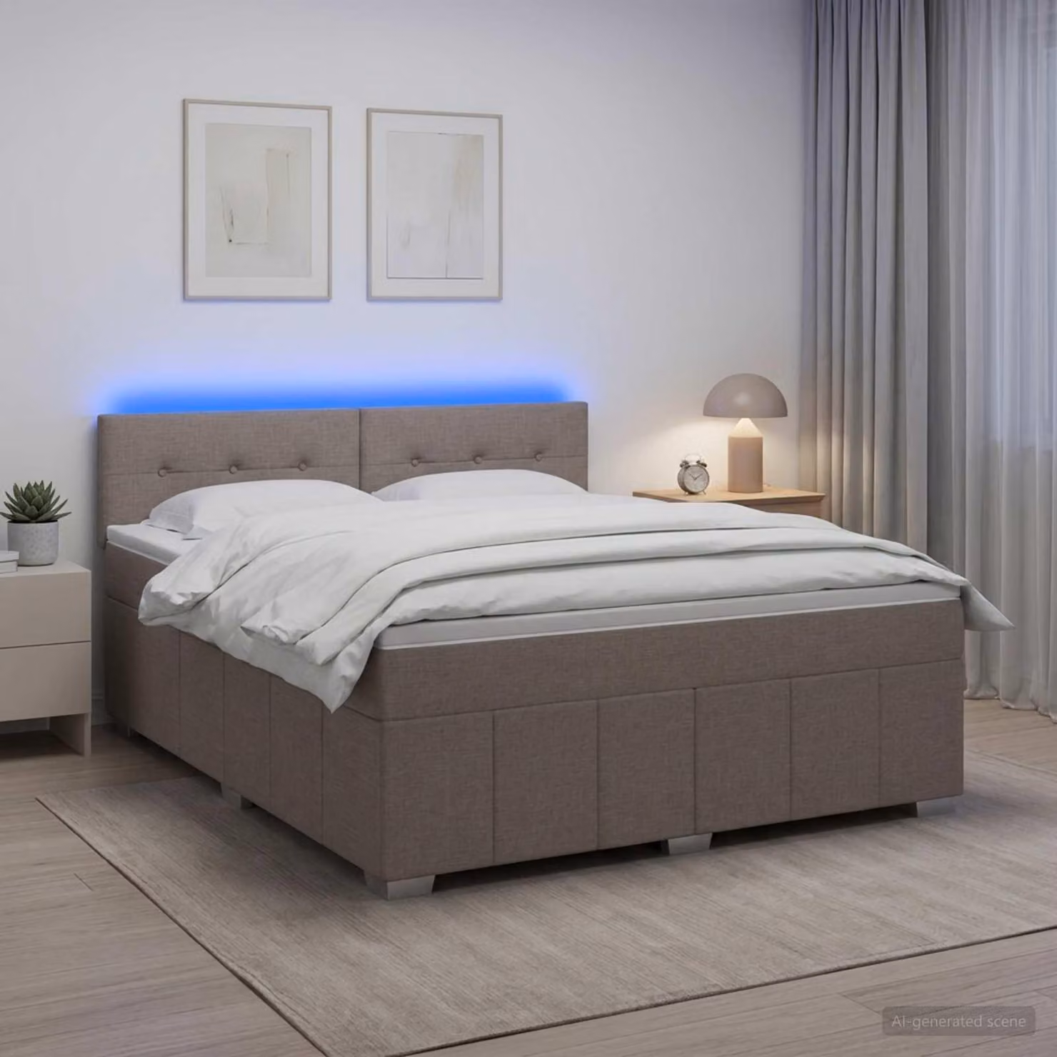 Maison Exclusive - Letto boxspring con materasso Taupe 180 x 200 cm Tessuto