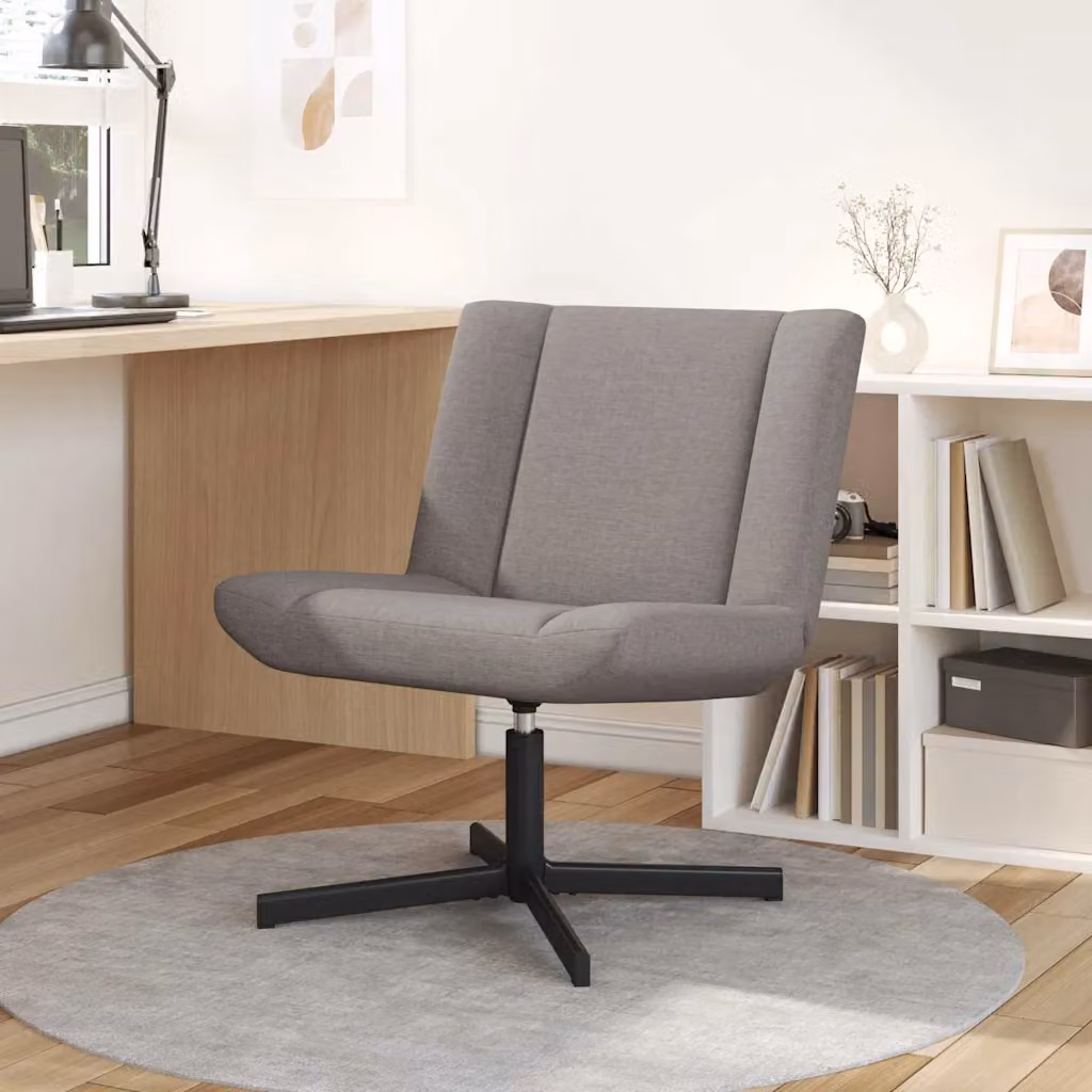 Sedia girevole moderna vidaXL in tessuto beige e grigio L: 63 cm, P: 75 cm, H: 76 cm