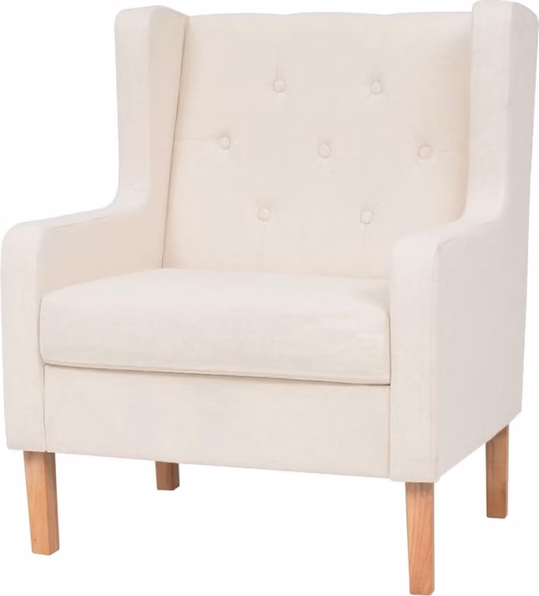 The Living Store poltrona in tessuto bianco crema