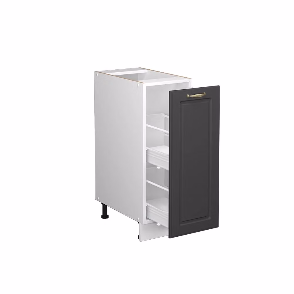 Mobiletto bagno Vicco Fame-Line Antracite e Oro con ante soft-close e ripiani interni L: 30 cm, H: 82 cm, P: 20,1 cm – 2