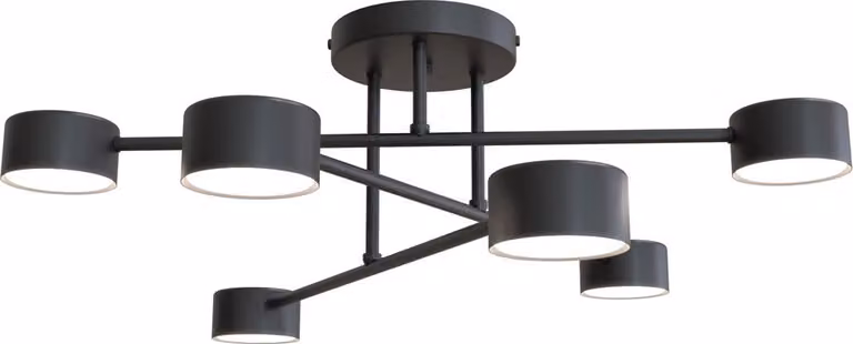 Lampada da soffitto minimalista nera HALO 6xGX53 8W Emibig