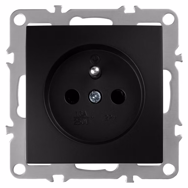 Presa Singola Con Messa A Terra Toolight Oste Jnh001-G Black