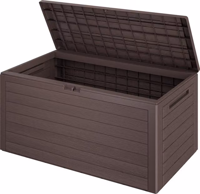 Baule da giardino Woody Casaria marrone L: 116 cm, P: 43 cm, H: 55 cm – 1