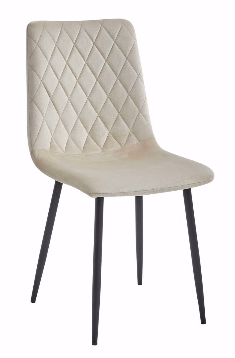 Sedia Valora TURIN in velluto beige x1 - Sedia singola in velluto beige per interni morbidi