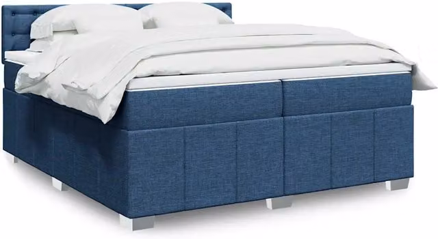 Letto Ibrido vidaXL in Legno di Pino con Materasso Blu e Bianco L/P: 200 x 200 cm – 1