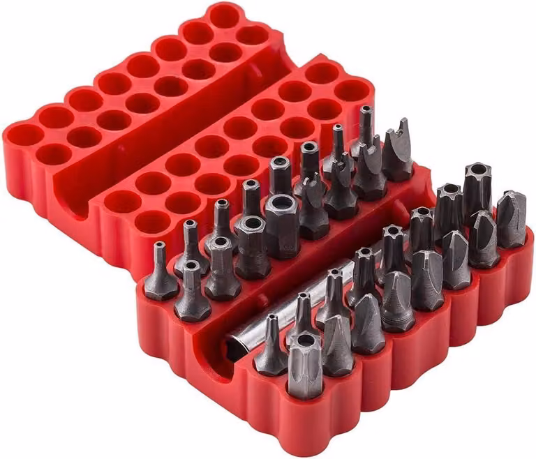 Set di punte da avvitatore da 33 pezzi, con punte di sicurezza Torx, Torq, a 6 lati, metriche e a 2 punte, per riparazioni
