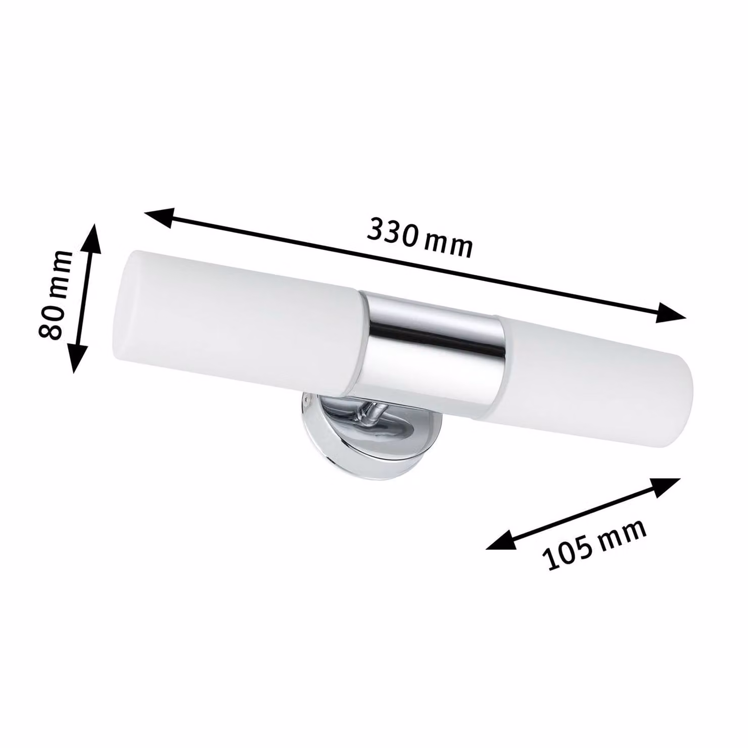 Paulmann Applique da parete Lenia, dimmerabile, Cromo / Argento, Bagno, Metallo, Moderno, Applique