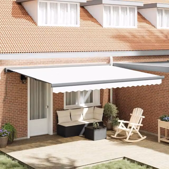 Tenda retrattile Bianco 4 × 3 m Tela e Alluminio 3420206