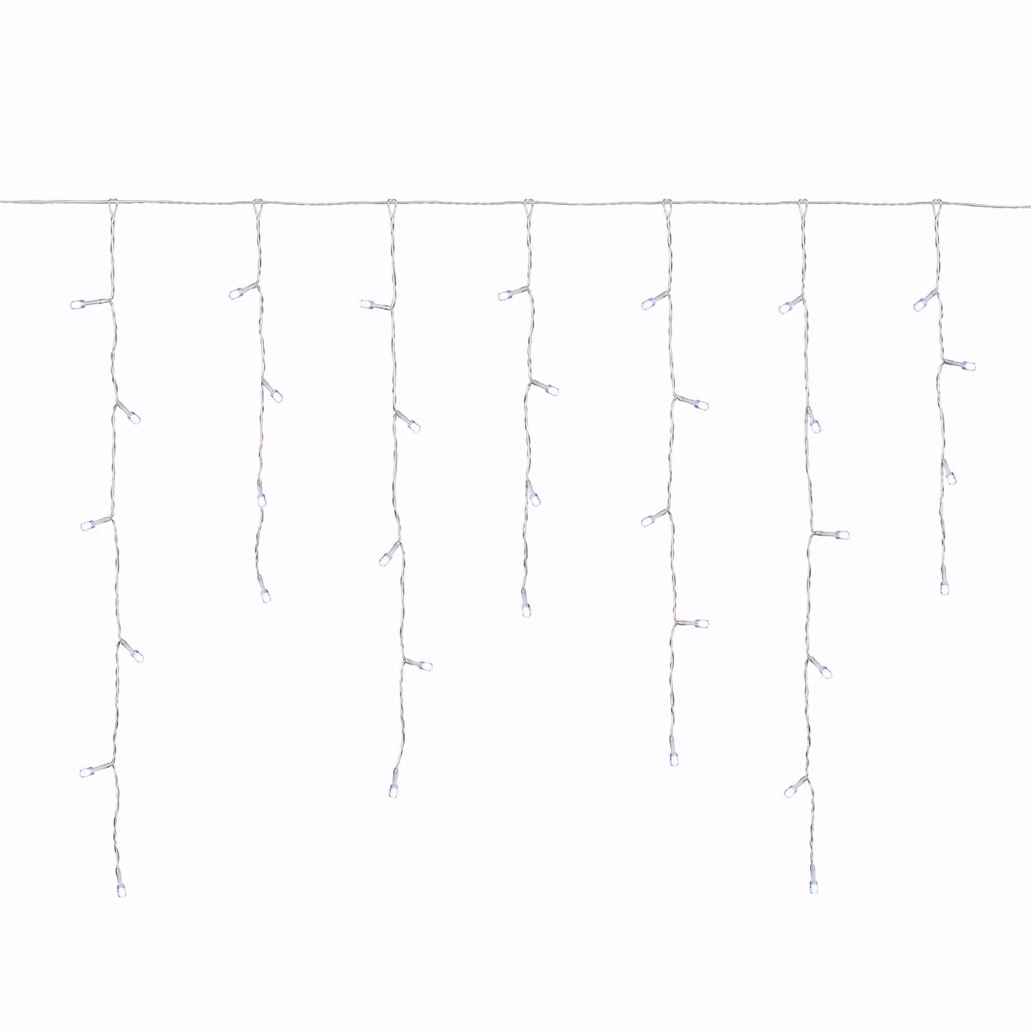 Dictrolux Tenda Luminosa Ice Light con 64 Led Bianco Freddo a Batteria H: 0,60 m x L: 3 m – 1