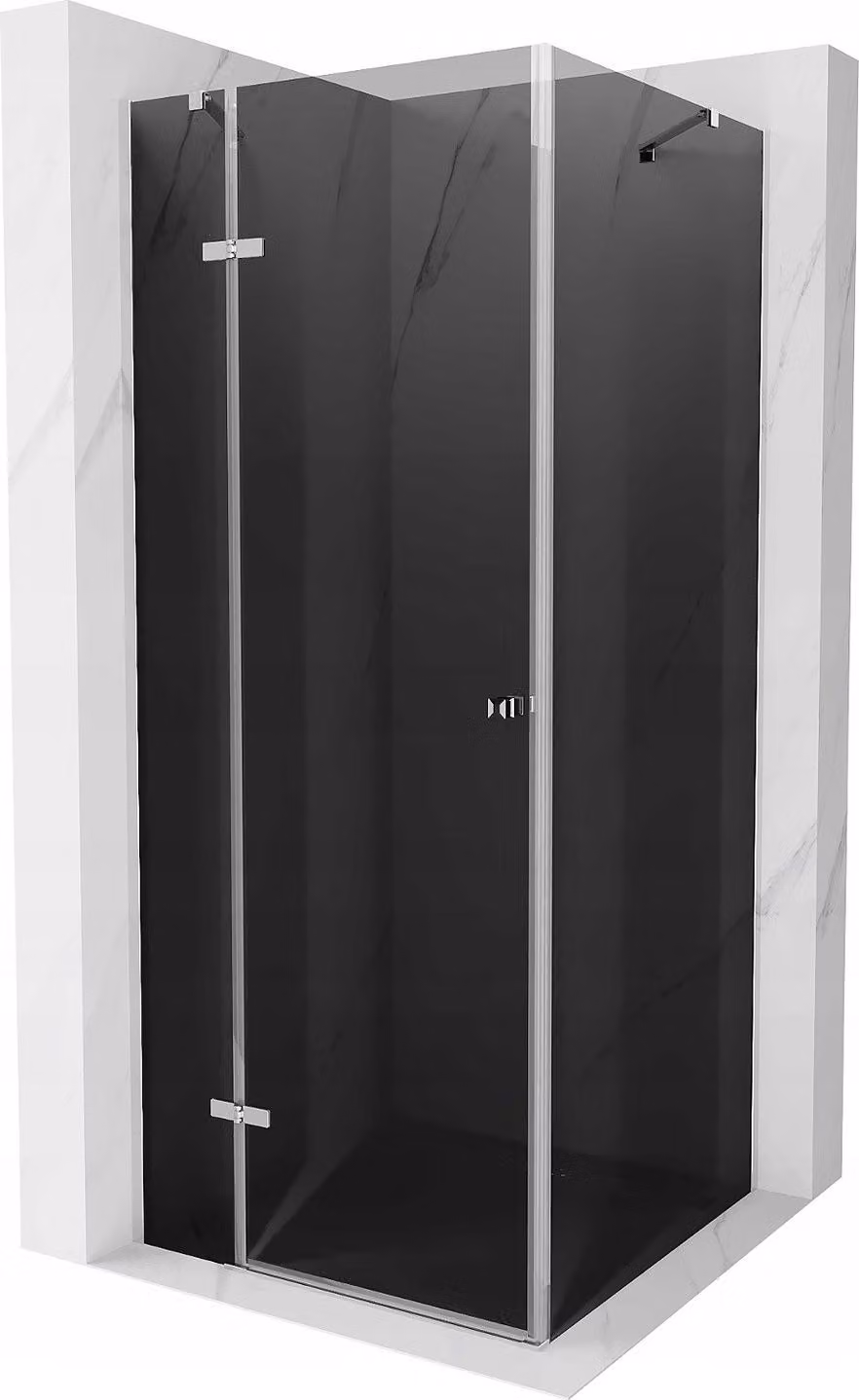 Mexen Roma cabina doccia a battente 70 x 70 cm, grafite, cromo - 854-070-070-01-40