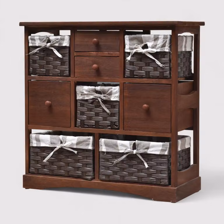 Cicely - Credenza da cucina in stile country con 4 cassetti e 5 cestini