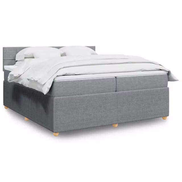 Letto Ibrido Moderno vidaXL con Materasso Grigio Chiaro e Struttura in Legno di Pino L/P: 200 x 200 cm
