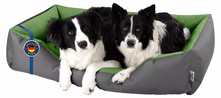 Letto per cani LUPI divano per cani cuscino per cani lavabile, GREEN-ROCK (grigio/verde), (XXL) circa 120x85x23cm