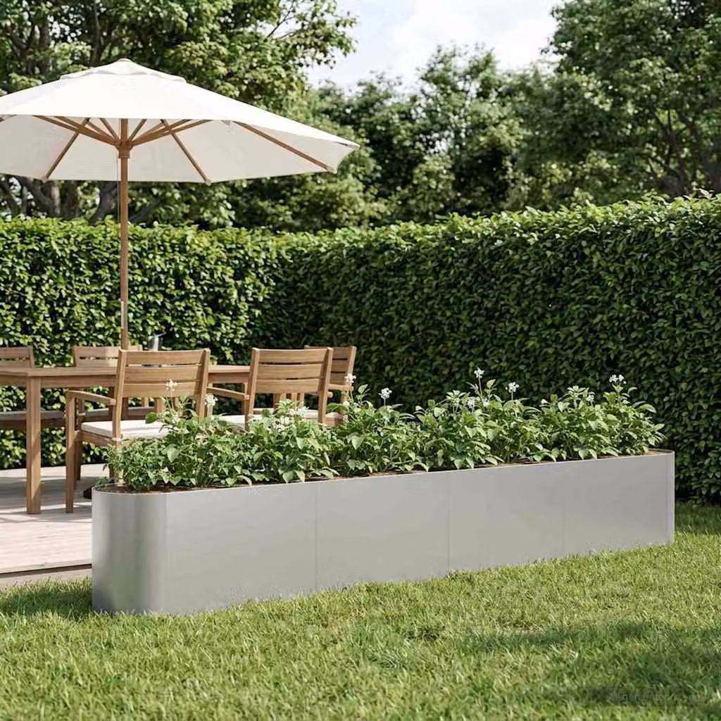 Letto rialzato da giardino vidaXL in acciaio zincato grigio L: 360 cm, P: 40 cm, H: 40 cm
